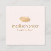 Stijlvolle Rozen gouden veren licht blush roze Vierkante Visitekaartje (Voorkant)