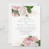 Stijlvolle  Rozen met een bleekroze bruine bruilof Kaart (Voorkant)