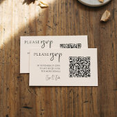 Stijlvolle RSVP-kaart met uw foto- en QR-code Informatiekaartje