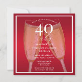 Stijlvolle Ruby 40th Wedding Jubileum Foto Kaart (Achterkant)