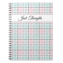 Stijlvolle ruit met pastelgrijs, roze en blauw  notitieboek