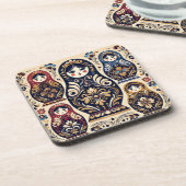 Stijlvolle Russische pop drink onderzetter set (Linkerzijde)
