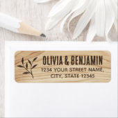 Stijlvolle Rustic Leaf Woodgrain Brown Retouradres Etiket (Insitu)