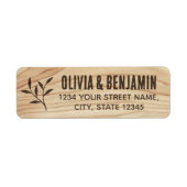 Stijlvolle Rustic Leaf Woodgrain Brown Retouradres Etiket (Voorkant)