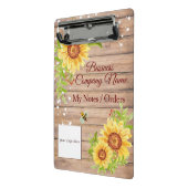 Stijlvolle Rustic Yellow Sunflower Business Mini Klembord (Angled2)