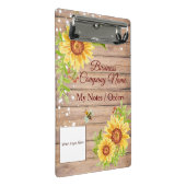 Stijlvolle Rustic Yellow Sunflower Business Mini Klembord (Schuin)