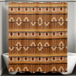 Stijlvolle rustieke badkamer Douchegordijn