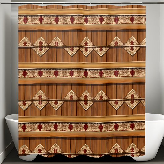 Stijlvolle rustieke badkamer Douchegordijn