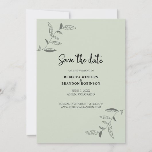 Stijlvolle Rustieke Dubbelzijdige Save The Date Fo (Achterkant)