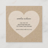 Stijlvolle rustieke gemaakt met liefde met Heart K Vierkante Visitekaartje (Achterkant)