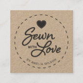Stijlvolle rustieke genaaid met Love Kraft Vierkante Visitekaartje (Voorkant)