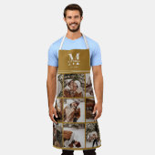 Stijlvolle  rustieke gouden familie fotocollage schort (Gedragen)