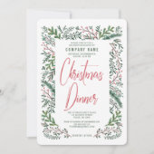 Stijlvolle rustieke groene kerstvakantie feest kaart (Voorkant)