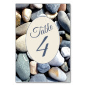 Stijlvolle Rustieke Kleurrijke Strandkiezels TABEL Kaart (Achterkant)