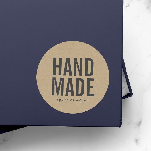 Stijlvolle Rustieke Krachtige Handgemaakte Nep Kra Ronde Sticker