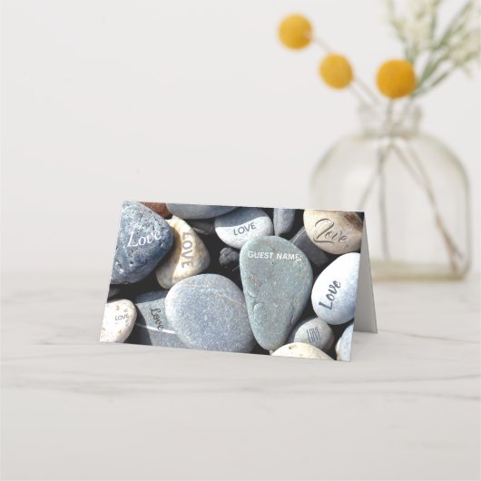 Stijlvolle rustieke moderne ongewone unieke LOVE P Plaatskaartje (Voorkant)