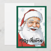 Stijlvolle rustieke mooie retro klassieke kerstman feestdagenkaart (Voorkant / Achterkant)