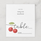 Stijlvolle rustieke rode kersen Bohermian bruiloft Plaatskaartje (Buitenkant ongevouwen)