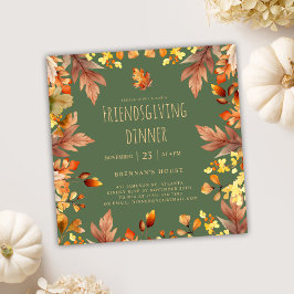 Stijlvolle rustieke Thanksgiving Friendsgiving Din Kaart