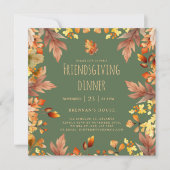 Stijlvolle rustieke Thanksgiving Friendsgiving Din Kaart (Voorkant)