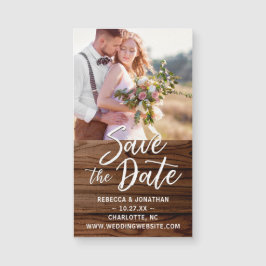 Stijlvolle rustieke trouwfoto Save the Date Magnet