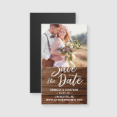 Stijlvolle rustieke trouwfoto Save the Date Magnet (Voorkant / Achterkant)