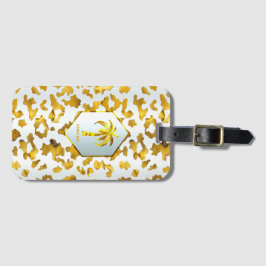 Stijlvolle Safari Chic Goud Luipaardprint Bagagelabel