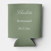 Stijlvolle Sage Green Bridesmaid Favor Koelbox Blikjeskoeler (Voorkant)