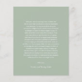 Stijlvolle Sage Green Budget Wedding Bedankt Card (Achterkant)
