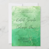 Stijlvolle Sage Green Elegant Wedding Invites Kaart (Voorkant)