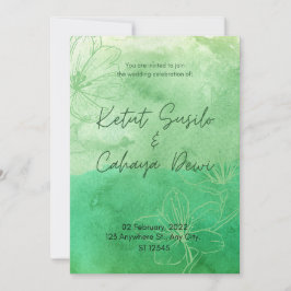 Stijlvolle Sage Green Elegant Wedding Invites Kaart