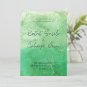 Stijlvolle Sage Green Elegant Wedding Invites Kaart (Staand voorkant)