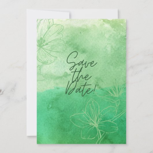Stijlvolle Sage Green Elegant Wedding Invites Kaart (Achterkant)