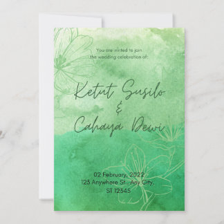 Stijlvolle Sage Green Elegant Wedding Invites Kaart
