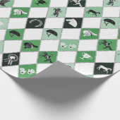 Stijlvolle Sage Green Equestrian Diamond Pattern Cadeaupapier (Hoek)