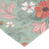 Stijlvolle Sage Green Floral Botanische Kerst Tafelkleed (Gekanteld)