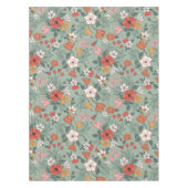 Stijlvolle Sage Green Floral Botanische Kerst Tafelkleed (Voorkant)