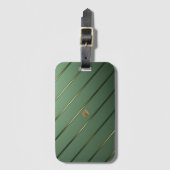 Stijlvolle Sage Green & Gold Bagagelabel (Voorkant (verticaal))