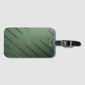 Stijlvolle Sage Green & Gold Bagagelabel (Voorkant (horizontaal))