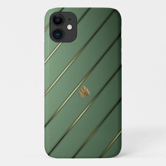 Stijlvolle Sage Green & Gold Case-Mate iPhone Case (Achterkant)
