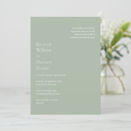 Stijlvolle Sage Green Modern Wedding Kaart