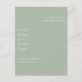 Stijlvolle Sage Green Modern Wedding Save the Date Aankondigingskaart (Voorkant)