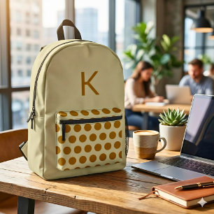 Stijlvolle Sage met Bruine Print Cut Sew Bag Rugza Bedrukte Rugzak