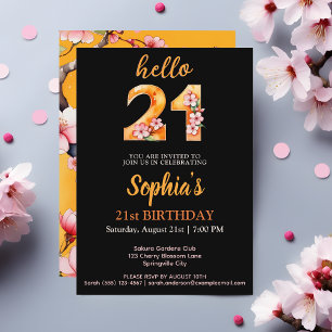 Stijlvolle Sakura 21e Verjaardagsfeest Uitnodiging