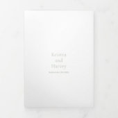 Stijlvolle saliegroene moderne bruiloft drieluik uitnodiging (Cover)
