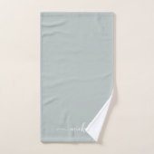 Stijlvolle saliegroene monogram naam script handte handdoek (Handdoek)