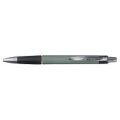 Stijlvolle Saliegroene Onderschrift Monogram Pen (Achterkant)