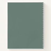 Stijlvolle Saliegroene Onderschrift Script Monogra Notitieboek (Achterkant)