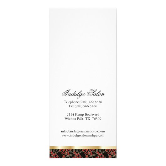 Stijlvolle  Salon Rack Kaart (Achterkant)