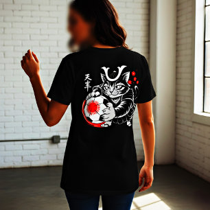 Stijlvolle Samurai Kat Japan Voetbal Voor Voetbalf T-shirt